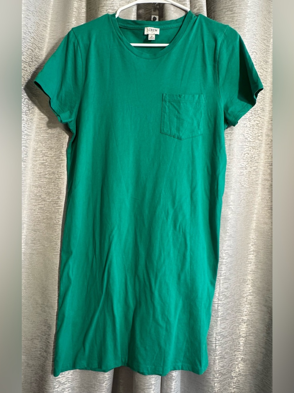 J.Crew Green T-Shirt Dress Pocket Short Sleeve Casual Cotton Dress